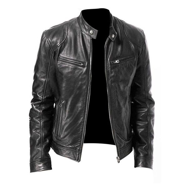 Halbert Outerwear Jaket Kulit Pria Simple Design Material Leather ORIGINAL - Black